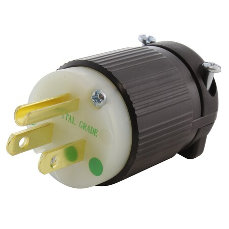 Ac Works Straight Blade Plug, 5-15P, 15 A, 125V AC, 2 Pole, Screw Terminals, Grounded ASMD515P